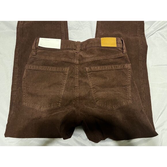 American Eagle Womens Corduroy High Rise Slim Straight Pants Size 0 Stretch Fit - Picture 6 of 6